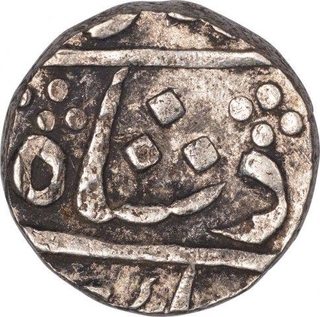 Silver Rupee Coin of Jafarabad Mint of Maratha Confederacy.