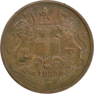 Copper One Quarter Anna Coin of East India Company of Calcutta Mint of 1835.