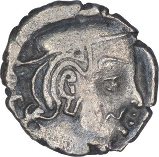 Silver Drachma Coin of of Rudrasena II of Kardamaka Family of Western Kshatrapas.