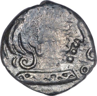 Very Rare Silver Drachma Coin of Rudrasimha III of Western Kshatrapas.