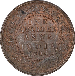 Bonze One Quarter Anna Coin of King Edward VII of Calcutta Mint of 1904. 