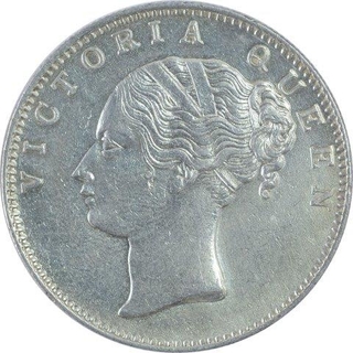 Silver One Rupee Coin of Victoria Queen of Bombay Mint of 1840.