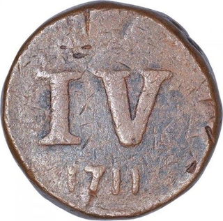 Copper Five Reis Coin of Joao V of Goa of Indo Portuguese.