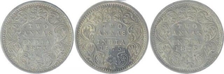 Silver Two Annas Coins of Victoria Queen of Bombay mint of  1875.