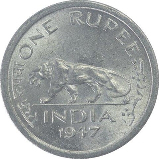 Nickel One Rupee Coin of King George VI of Lahore Mint of 1947.