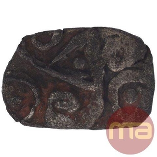 Punch Marked Silver Half Karshapana Coin of Kuru Janapada.