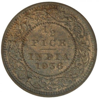 Bronze Half Pice Coin of King George V of Calcutta Mint of 1936.