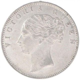 Silver One Rupee Coin of Victoria Queen of Bombay Mint of 1840.