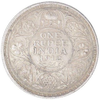 Silver One Rupee Coin of King George V of Bombay Mint of 1912.