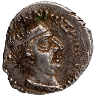 Silver Drachma Coin of Nahapana of Kardamaka Family of Western Kshatrapas.