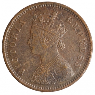 Copper Half Pice Coin of Anand rao III of Dhar State.