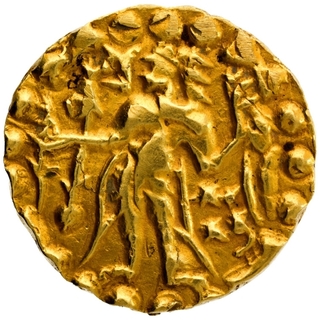 Gold Dinar Coin of Virachandra of Samatata Region of Post Guptas.