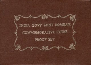 Proof Set of Indira Gandhi of Bombay Mint of 1985.