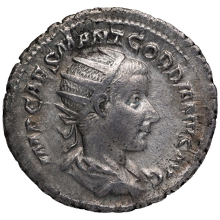 Silver Denarius Coin of Gordiano III of Roman Empire.