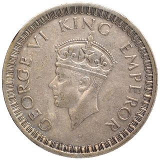 Silver One Rupee Coin of King George VI of Bombay Mint of 1942.