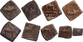 Lead Coins of Rudrasena III of Western Kshatrapas.