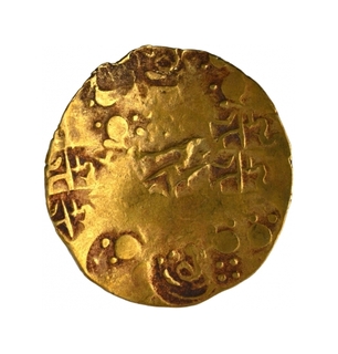 Punch Marked Gold Pagoda Coin of Bijjala of Kalachuries of Kalyana.