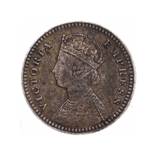 Silver Two Annas Coin of Victoria Empress of Calcutta Mint of 1888.