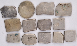 Silver Karshapana Punch Marked Coins of Kosala and Magadha Mauryan Series.