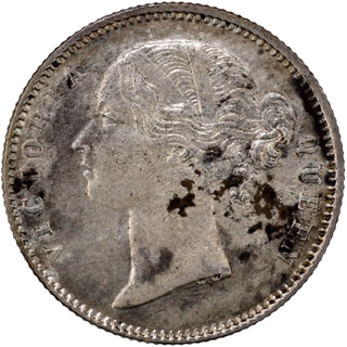 Silver Half Rupee Coin of Victoria Queen of Calcutta Mint 1840.