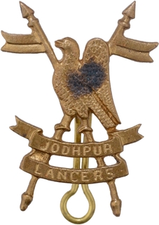 Jodhpur Lancers Brass Cap Badge of Jodhpur.