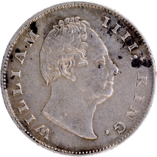 F Raised Silver One Rupee Coin of King William IIII of Calcutta Mint of 1835.