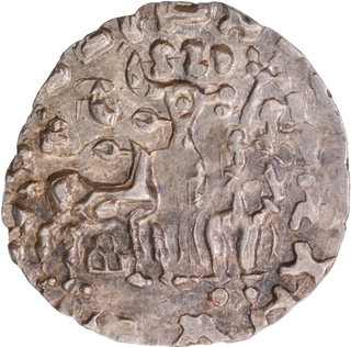 Silver Drachma Coin of Amoghbuti of Kuninda Dynasty.