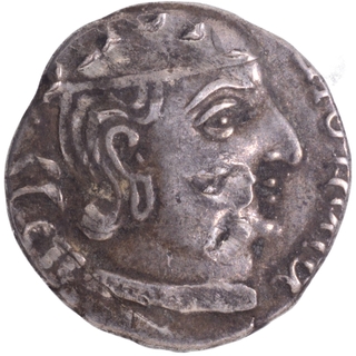 Silver Drachma Rare type Coin of Rudrasimha I of Western Kshatrapas.