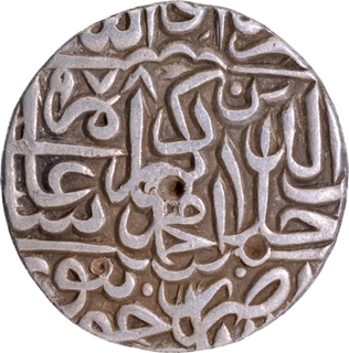 Akbar Silver Rupee Coin of Jaunpur Dar-Ul-Khilafa Mint of Mughal Empire with Hijri Year 978.