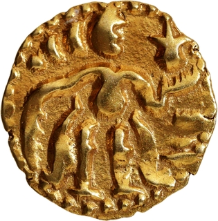 Gold Aka Coin of Raja Raja I of Chola Dynasty of Ceylon.