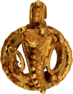 Very Rare Satavahana Period Gold Miniature Snake Pendent/Mukut.