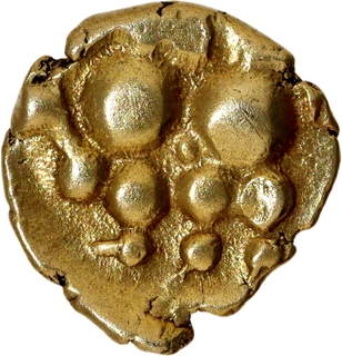Gold Fanam Coin of Hoysala Dynasty with Kannada letter Sri.