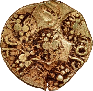 Rare Punch Marked Gold Pagoda Coin of Jayasimha II of Chalukyas of Kalyana.