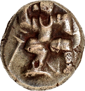 Gold Varaha Coin of Hari Hara I of Sangama Dynasty of Vijayanagara Empire of Warrior type.