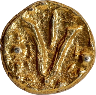 Very Rare Feudatory Issue Gold Fanam Coin of Sri Rangaraya III of Aravidu Dynasty of Vijayanagara Empire.