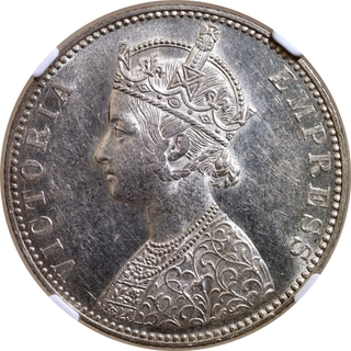 Bikanir, Maharaja Ganga Singh, Silver Rupee, 1892 AD – NGC MS 61.