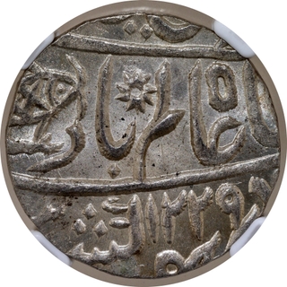 Bengal Presidency, Silver Rupee, AH 1229 / RY 17–49, Muhammadabad Banaras Mint, NGC MS65 – Very Rare Grade.