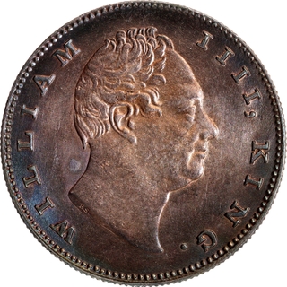 Rare Silver One Rupee Coin of Calcutta Mint of King William IIII of R S Incused of 1835.