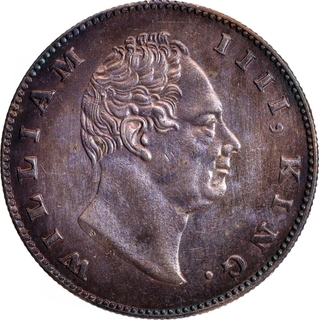 Scarce Silver One Rupee Coin of King William IIII of Calcutta Mint of 1835 of F Incused.