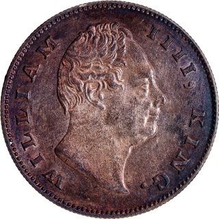 Rare Silver One Rupee Coin of Calcutta Mint of King William IIII of 1835 of F Raised.