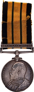 Very Rare Silver General Service Medal of Africa of King Edward VII with clasp SOMALILAND 1902-04.