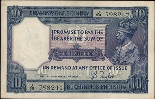One Hundred Rupees Banknote of King George V of 1926 Signed by J B Taylor of British India.