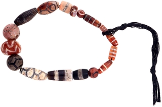 Extremely Rare Ancient Etched Quartz and Carnelian Beads Necklace/Bracelet Primitive Money.