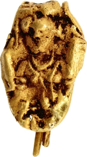 Very Rare Gold Pin with deity Primitive Money of  Possibly Rigvedic Period.