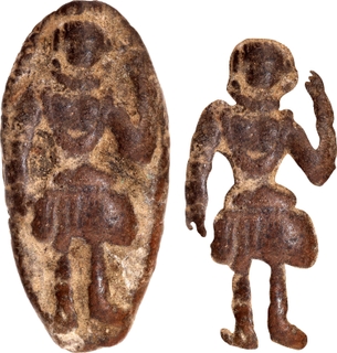 Votive Stone Sealing of deity standing.