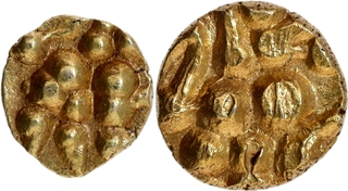 Rare Gold Quarter Fanam and Fanam Coin of Chalukyas of Kalyana.
