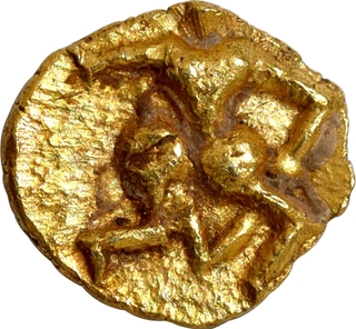 Rare Gold Quarter Fanam Coin of Shilaharas of Karad.