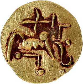 Gold Fanam Coin of Eastern Ganga Dynasty of Orissa.