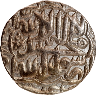 AU Quality Akbar Agra Dar-ul-khilafa Mint Silver Rupee AH 986 Coin.