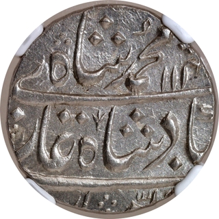 Muhammad Shah Silver Rupee, Kora Mint, AH 114X/17 RY, NGC MS64 (Top-Pop).